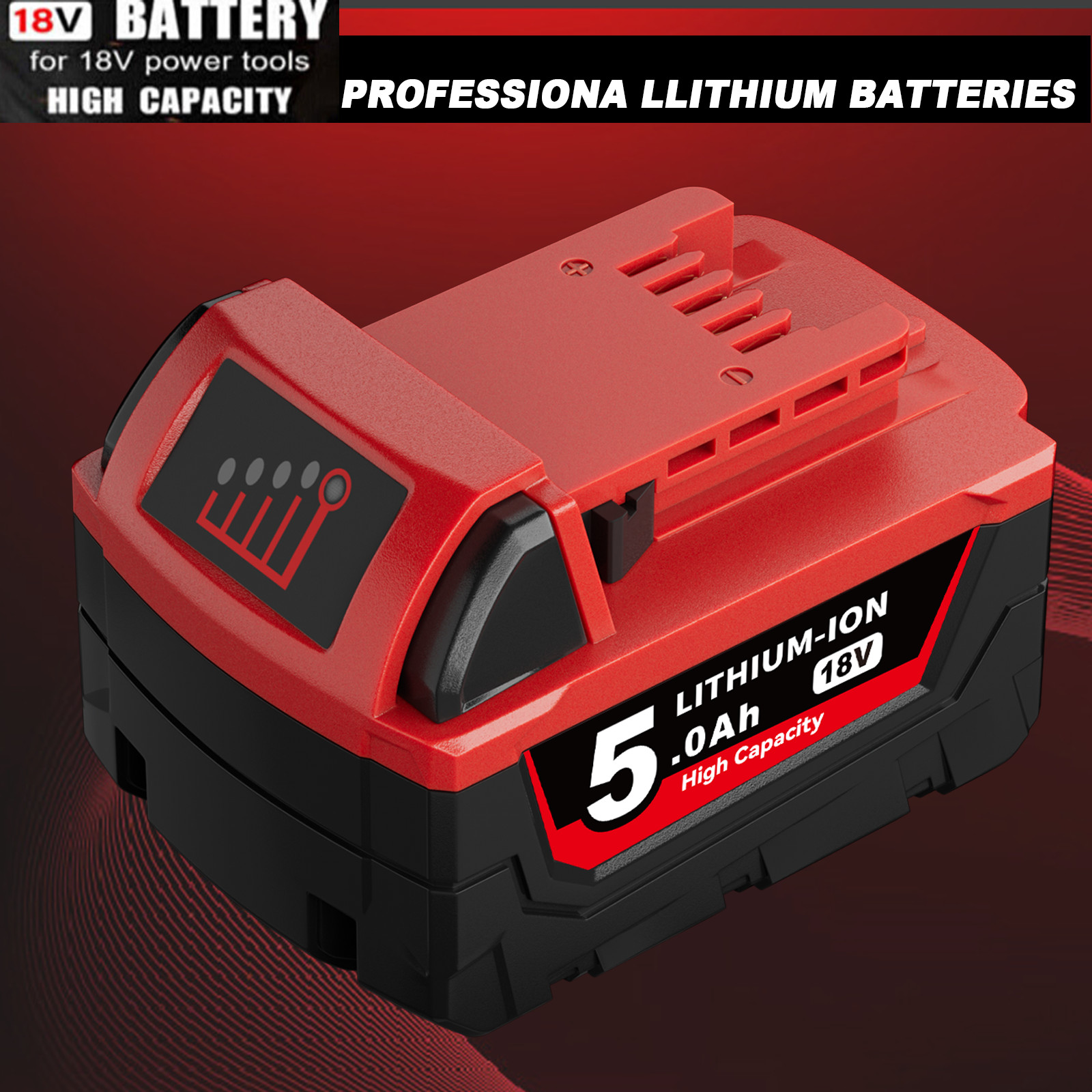 For Milwaukee M*18 Lithium XC 5.0 AH Extended Capacity Battery 48-11-1860