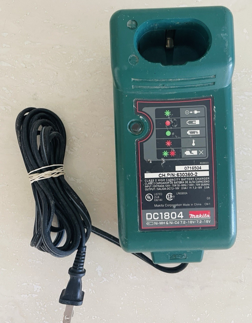 Makita DC1804 Drill Battery Charger Ni-MH / Ni-Cd 7.2V–18V Power Tool Parts