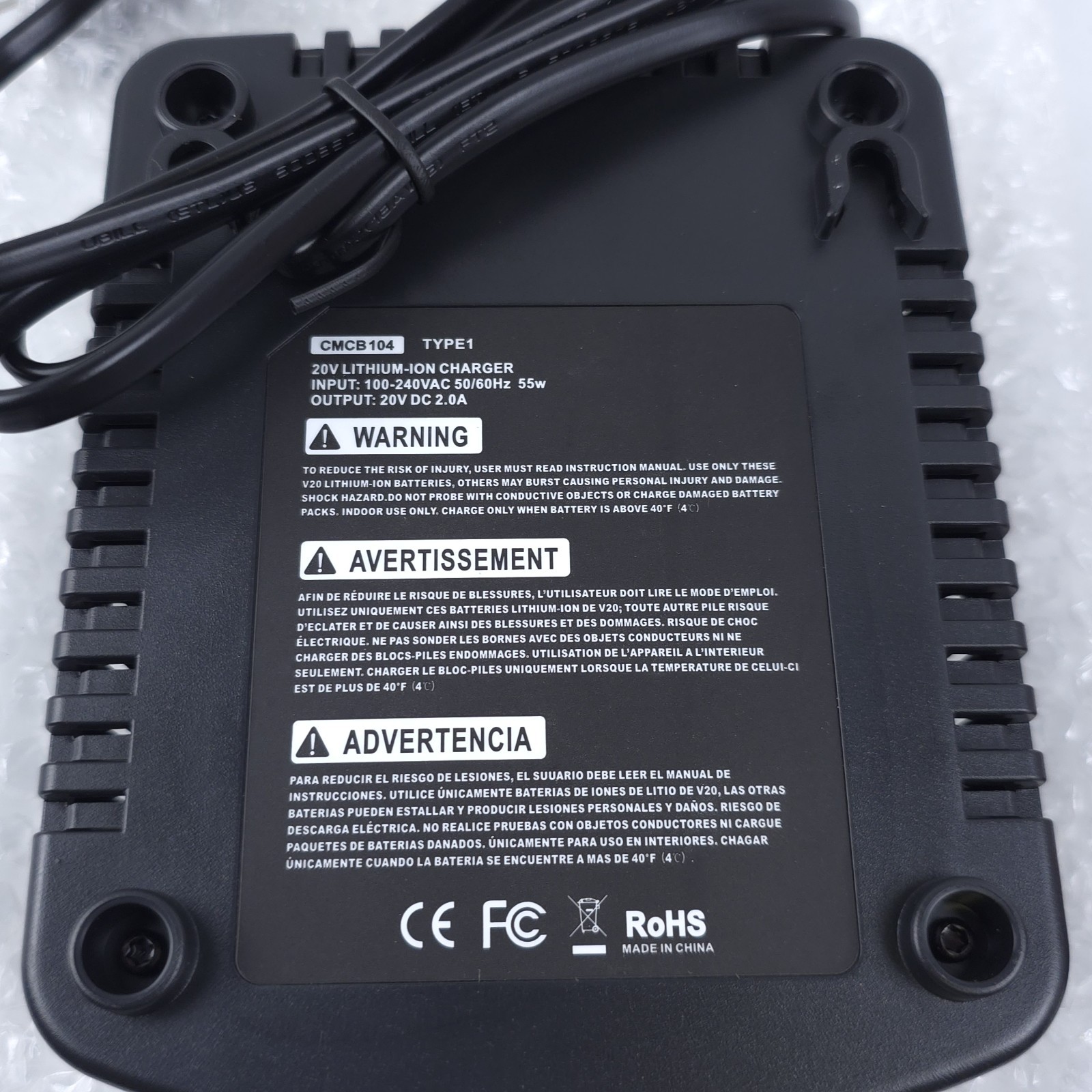 V20 20V Battery Fast Charger CMCB104 For Craftsman 20V Max Lithium ion Battery