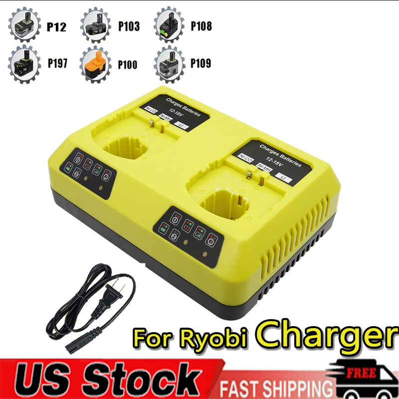 For RYOBI 18V Battery P117 Dual Charger P189 P190 P108 P107 Fast Charger Station