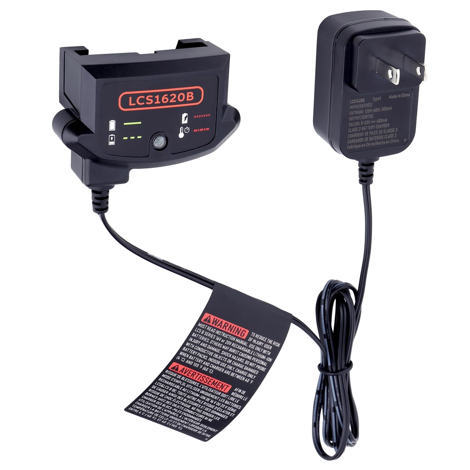 Tulepowceeng LCS1620B Charger Compatible with Black and Decker 20V 12V