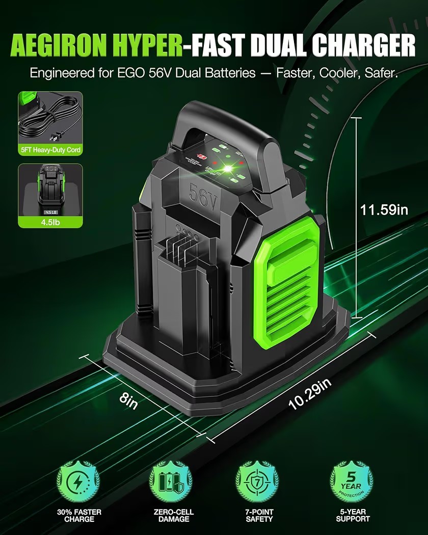 For EGO Power+ 56Volt Lithium-ion Battery Rapid Dual Ports Charger CH2800D 56V