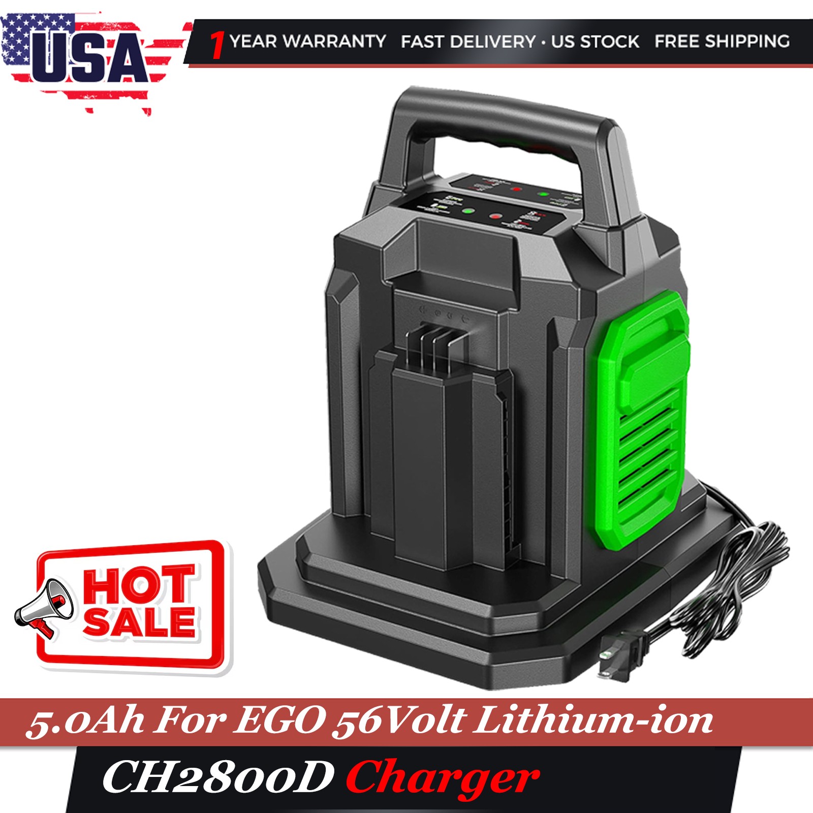 For EGO Power+ 56V Lithium Battery BA2800T BA4200 Fast Dual Port Charger CH2800D