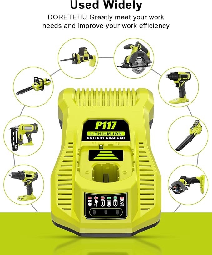 Compatible with Ryobi 18V Battery Charger,P117 Charger. 12V-18V One+
