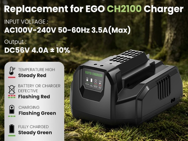 Fast Charger for EGO Battery Charger 56-Volt Lithium-ion Model CH2100 – NEW