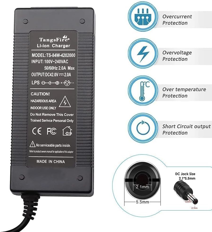 Portable 42V DC Battery Charger – Safe & Fast Charging for Various Models