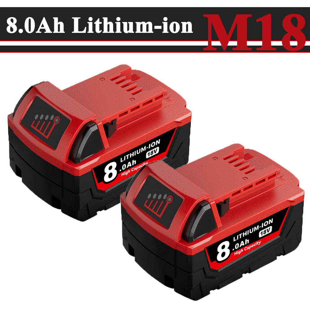 (Hot) 2X NEW For M18 Lithium ion 8.0AH 18V Extended Capacity Battery 48-11-1860