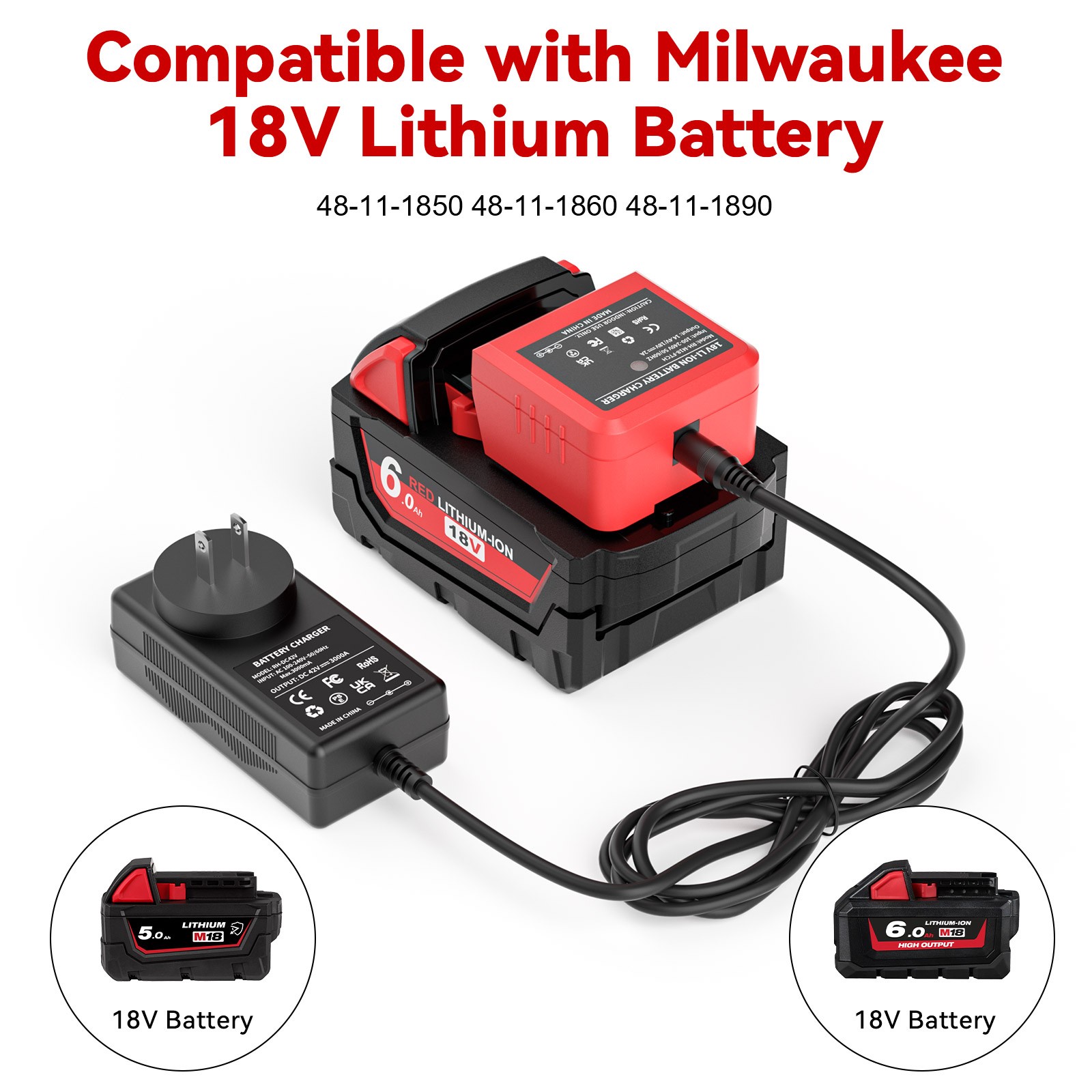 Charger For Milwaukee 18V For M18 Cordless System Tools Lithium-ion battery