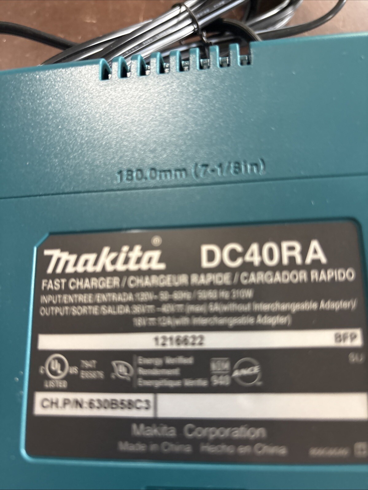 Makita DC40RA 40V Max XGT Rapid Optimum Charger – New