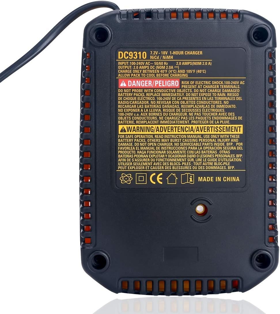 DC9310 Fast Charger Replace for DEWALT 18 Volts Battery DW9116 Compatible with