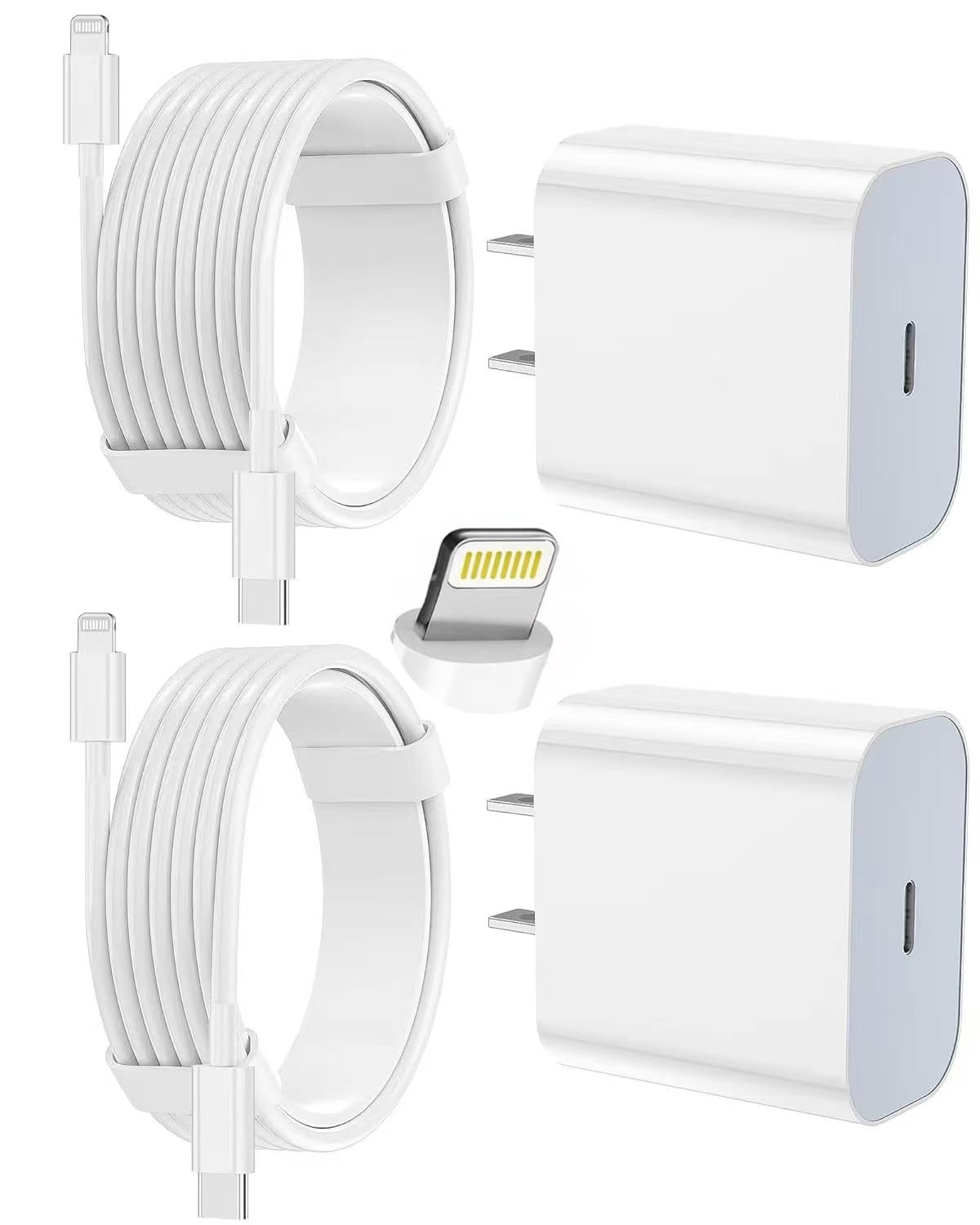 Feel2Nice Iphone Charger Charging 2 Pack Type C Wall Charger Block 2 Pack