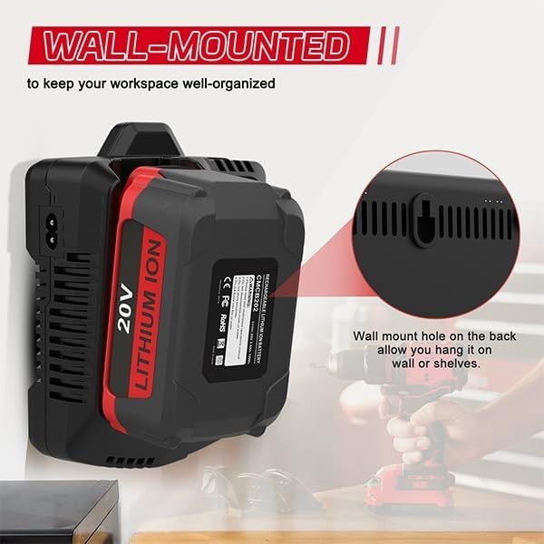 2A Fast 20V Replacement Charger for Craftsman CMCB104 CMCB202 CMCB201 V20 Li-ion