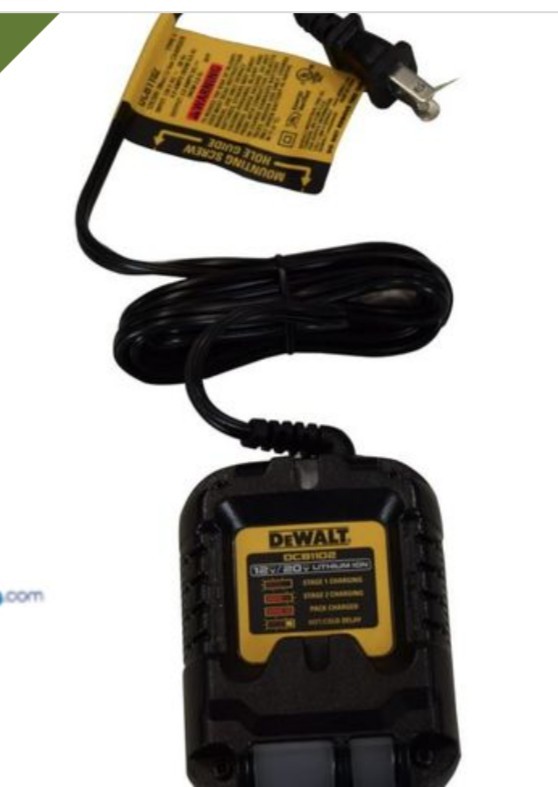 DEWALT DCB1102 12V/20V MAX Li-Ion Battery Charger Black Charges 1 Battery