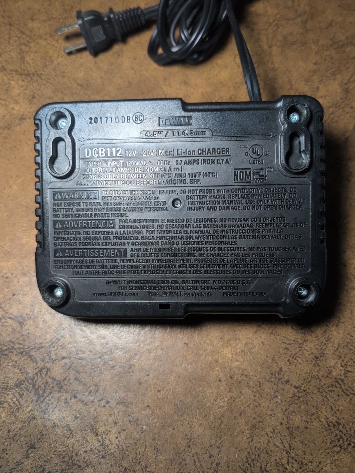 Genuine Dewalt DCB112 12V-20V Li-Ion Battery Charger DCB101 DCB105 DCB107 DCB115