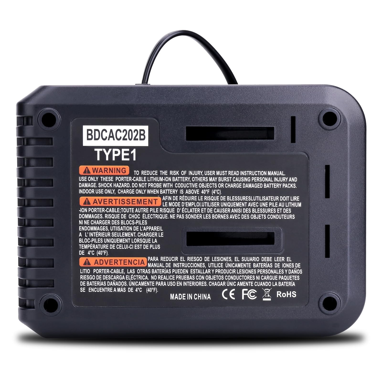 20V Fast Charger Compatible with Black and Decker 12V Max Lithium black