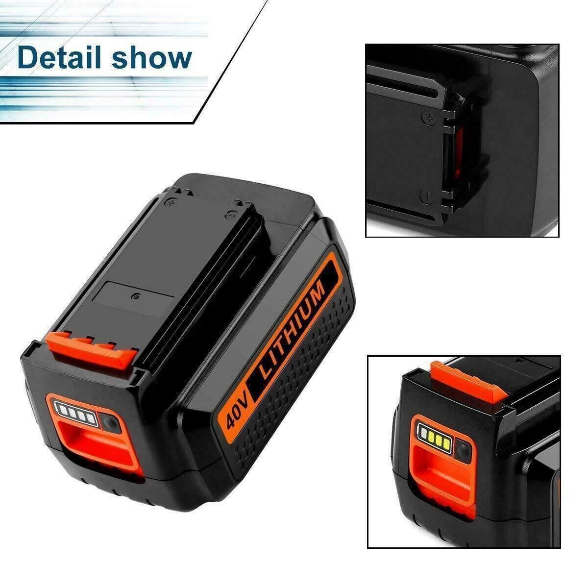 2Pack 4.0Ah Battery for Black and Decker 40V Max Lithium LBX2040 LBXR36 LSW36