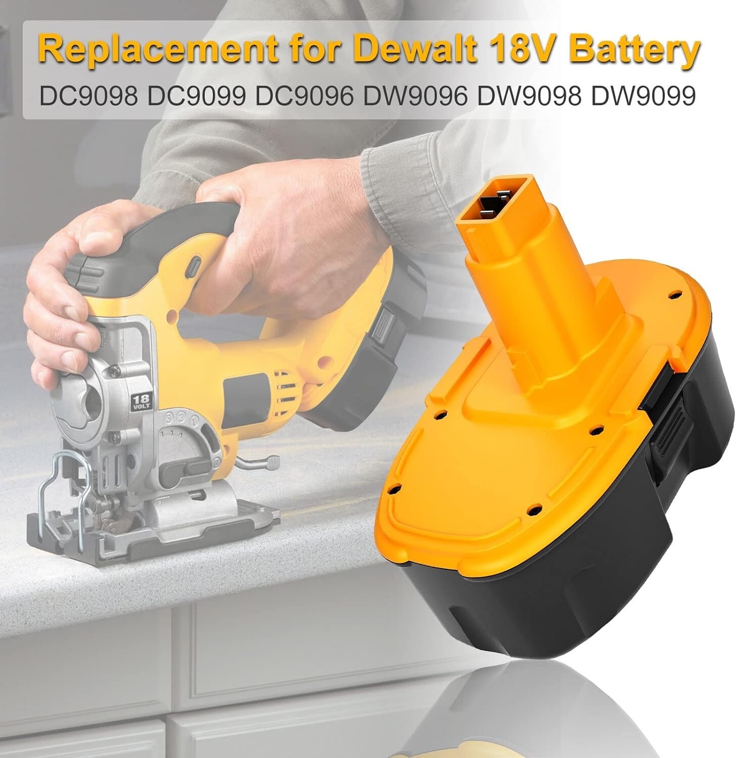 1-2PACK 18V Battery For Dewalt 18VOLT DC9096 DC9099 NI-MH DC9098/DC9310 Charger