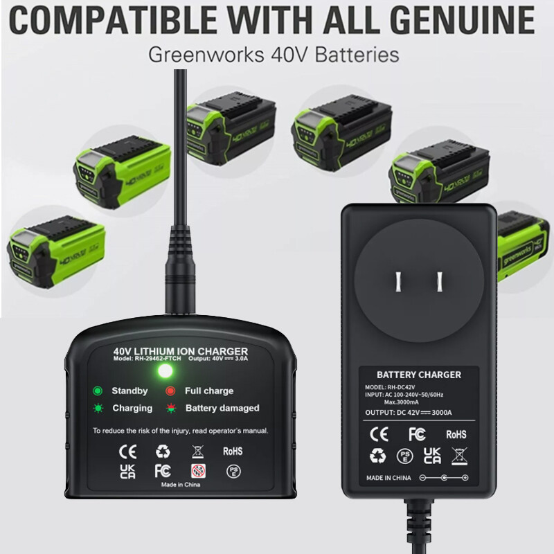 NEW 40V Charger 29482 For Greenworks 40V Battery 29472 29462 29252 22272 BAF721