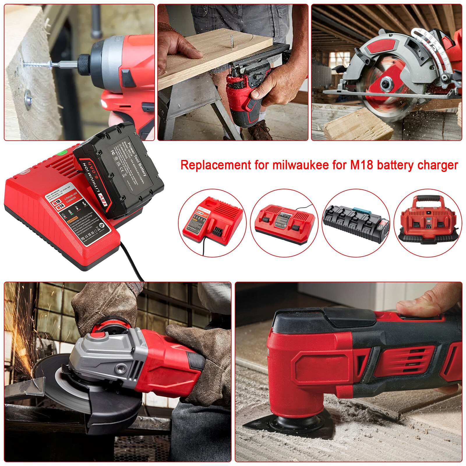8.0Ah 6.0Ah For M18 Battery For MILWAUKEE Cordless LITHIUM-ION 48-11-1860 Tools