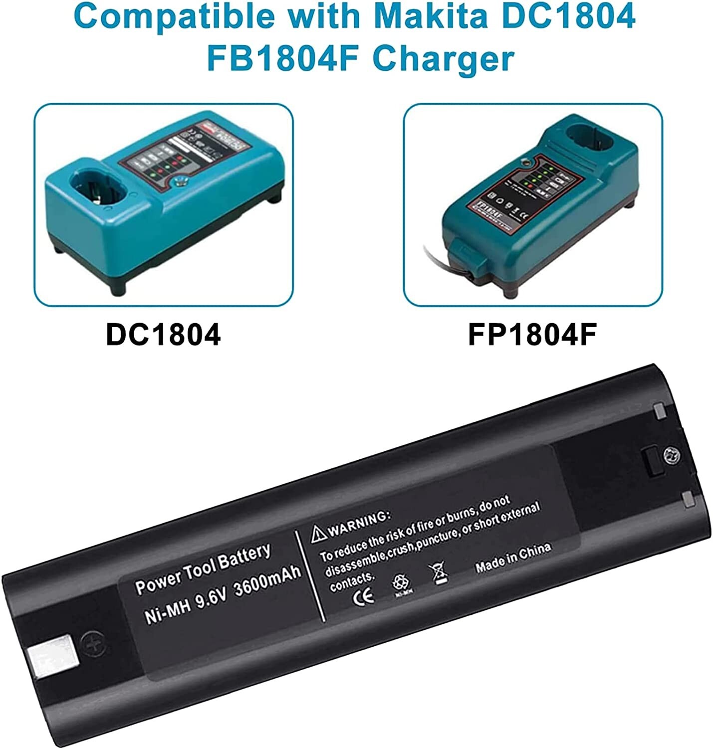 PACK 9.6 VOLT 4800mAh Battery replacementFor MAKITA 9000 9001 632007-4 191681-2