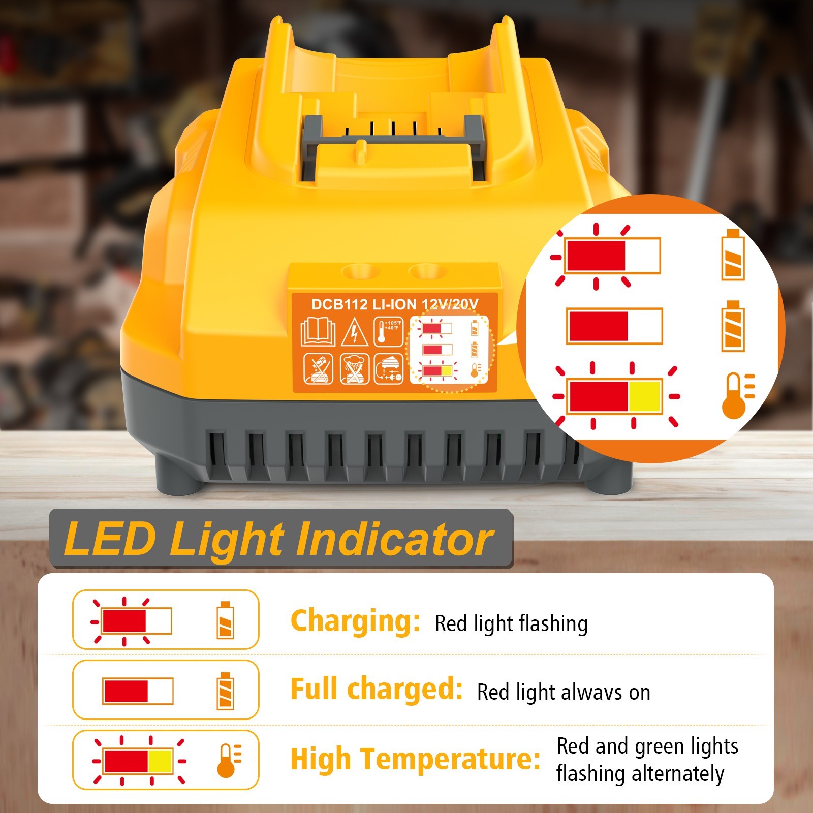 DCB112 20V MAX Battery Charger Replacement for Dewalt Battery Charger