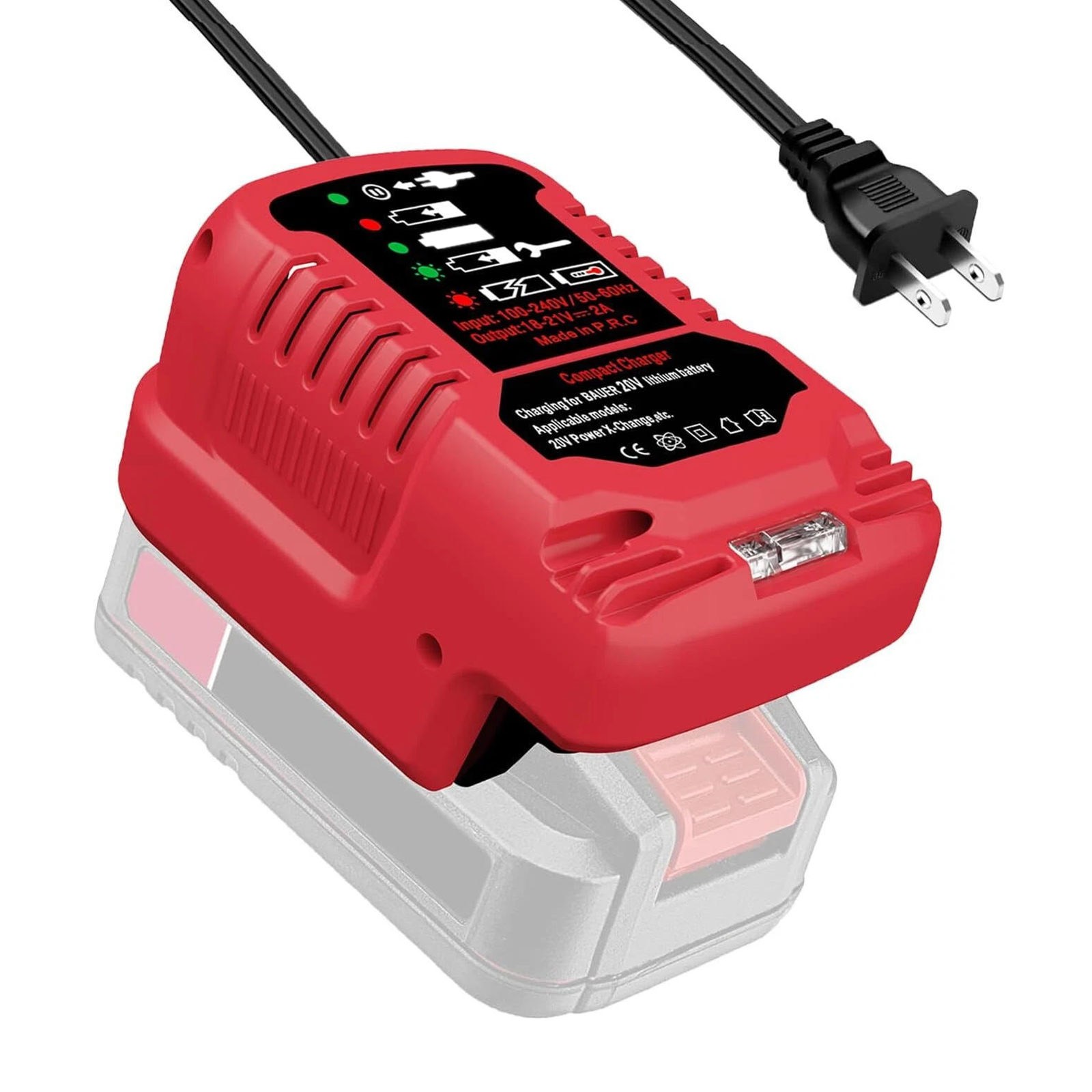 20V 2A Hypermax Series Charger for Bauer Batteries with LED Status Light