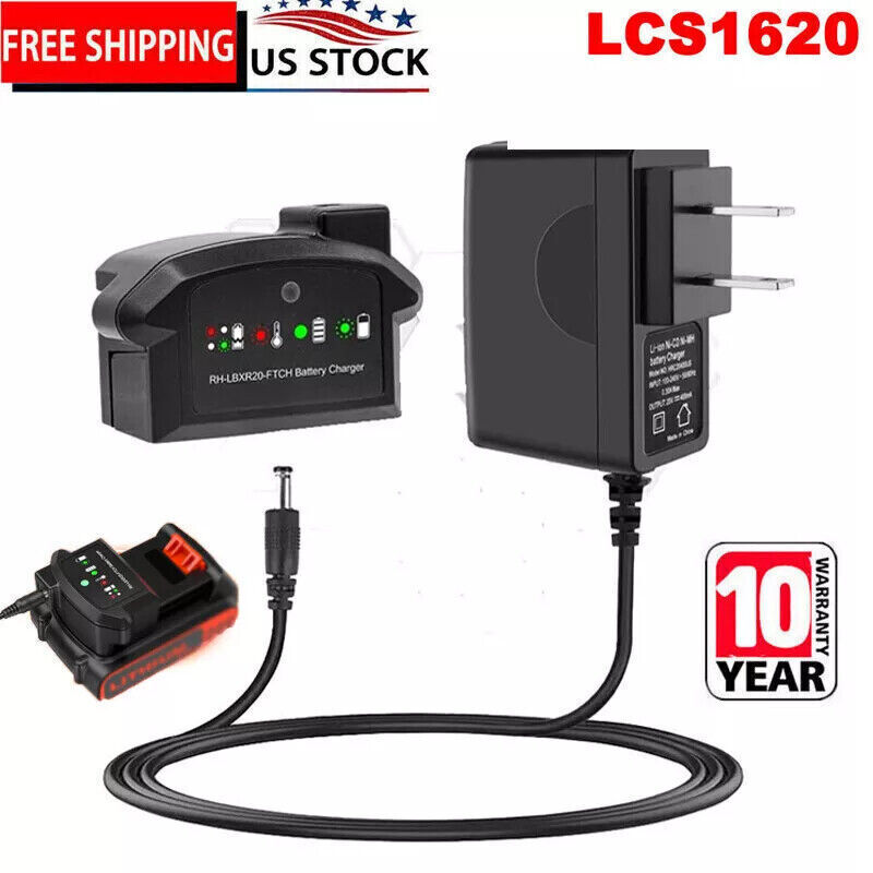 20V Lithium Ion LCS1620 Charger For Black and Decker Battery LBX20 LBXR20 LB20