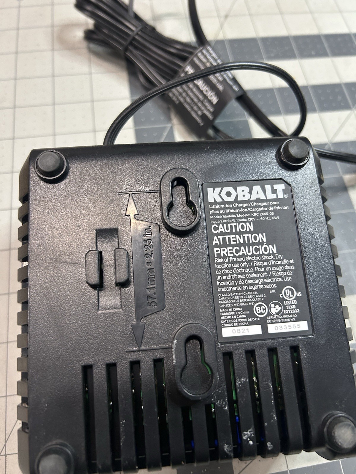 Kobalt 24V Volt MAX Lithium Ion BATTERY WALL MOUNT CHARGER KRC 2445-03 NEW (134)