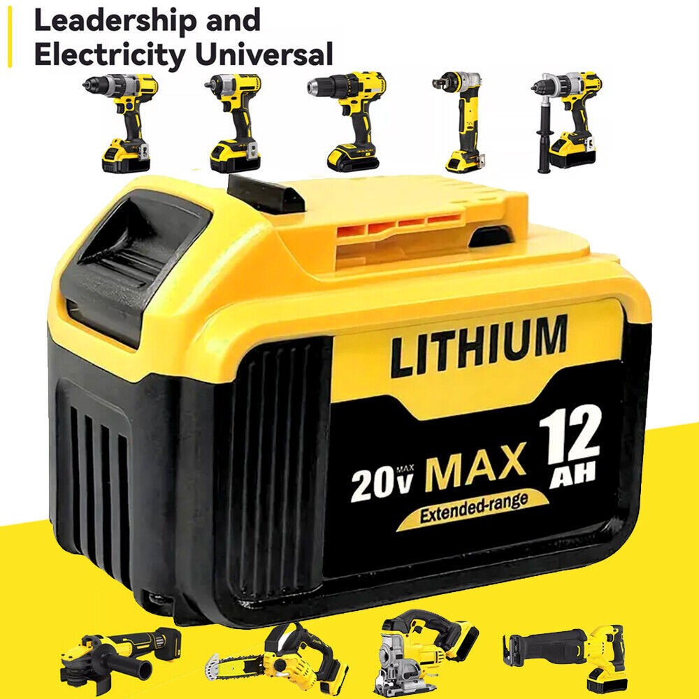 NEW Pack For DeWalt 20V 20 Volt Max 12.0AH Lithium Ion Battery DCB206-2 DCB205-2