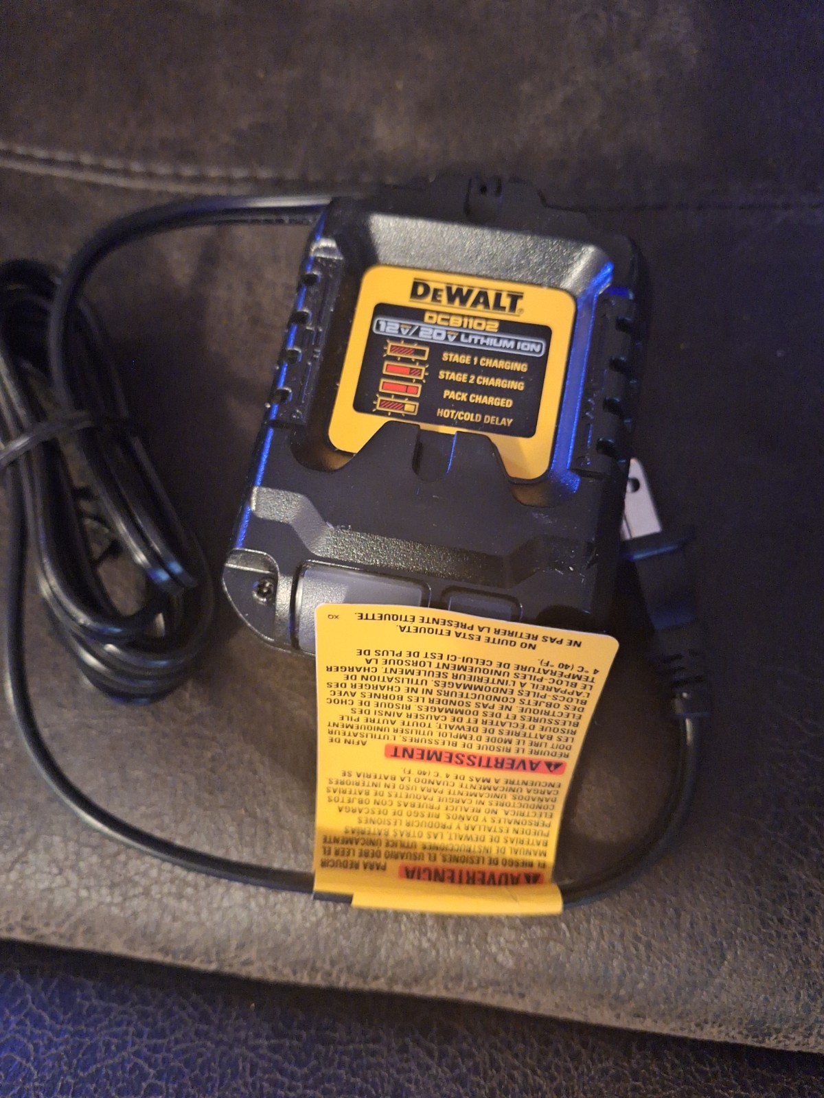 DEWALT 12V/20V MAX Battery Charger DCB1102 Black Charges 1 Battery