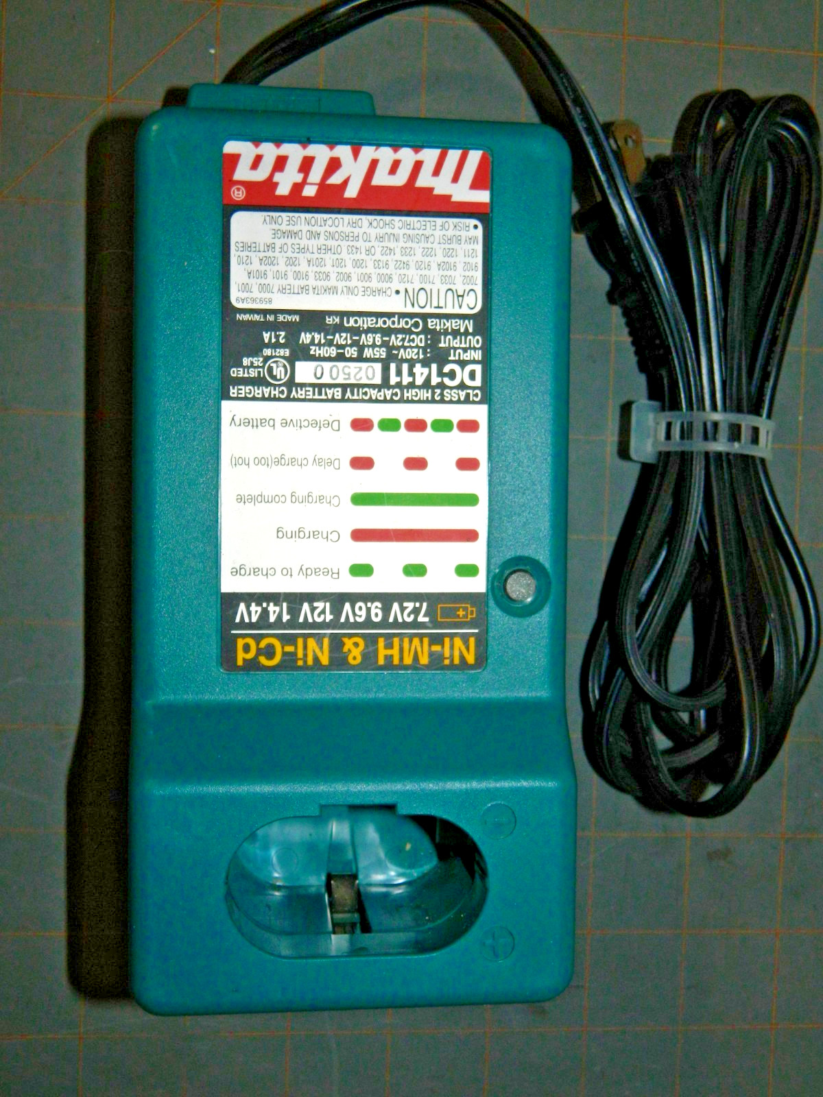 Makita DC1411 Ni-MH & Ni-Cd 7.2v 9.6v 12v 14.4v Battery Charger Genuine FreeShip