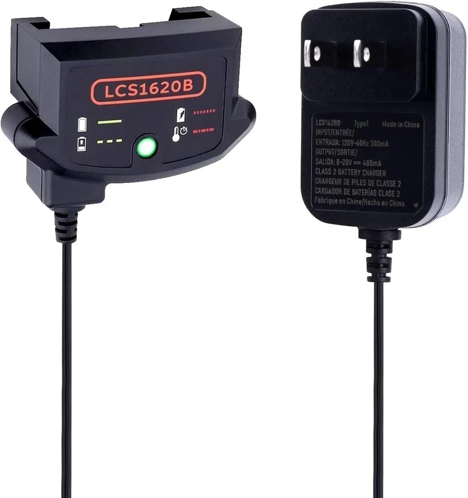 LCS1620B 20V Charger Compatible with Black and Decker 20V Max Lithium Battery LB