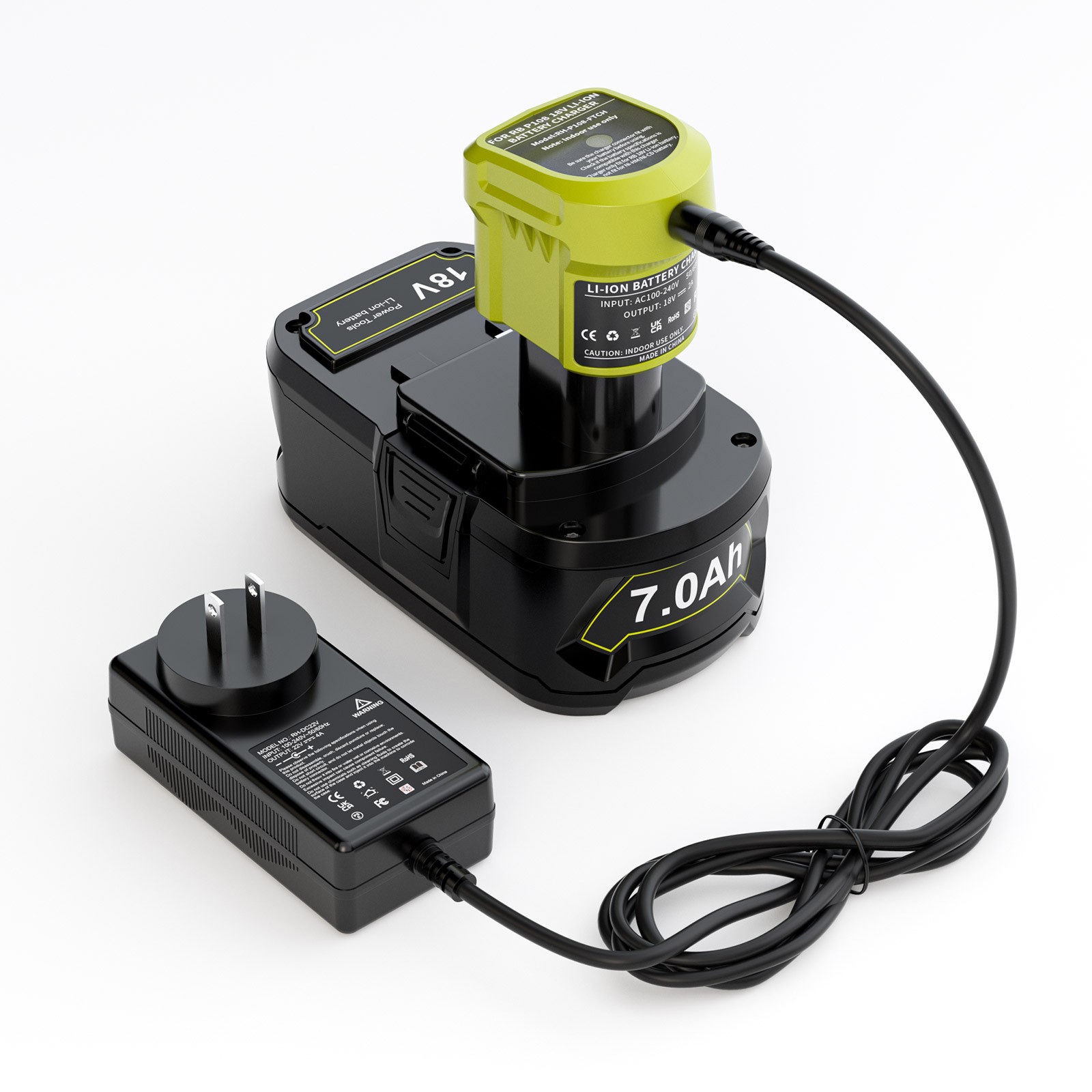 2PACK 6.0AH & Charger For RYOBI 18V Battery One Plus High Capacity P108 P106