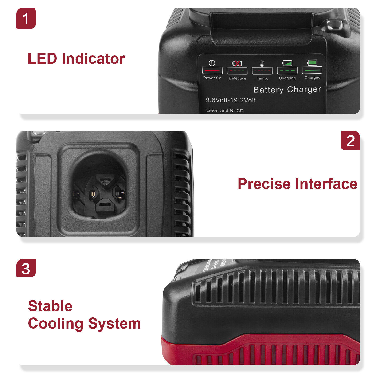 9.6-19.2Volt C3 Battery Charger for Craftsman Lithium NiCD NiMH DieHard 13239003