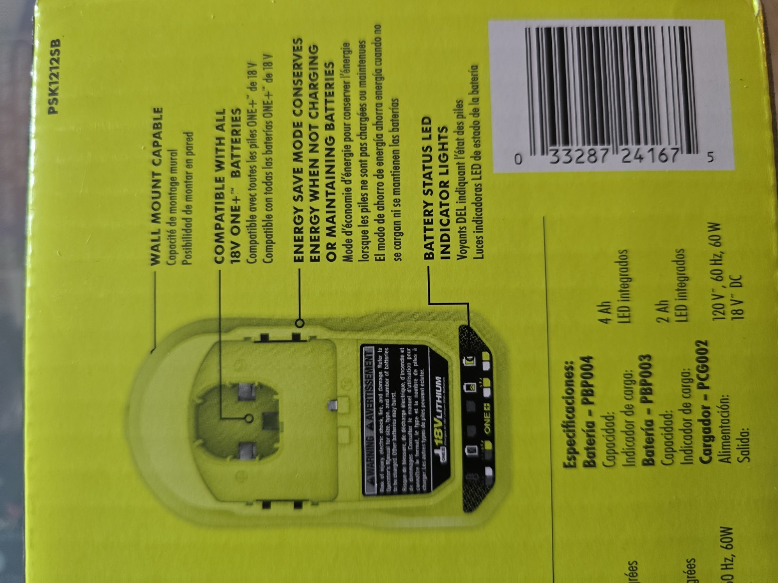 RYOBI PCG002 18V Volt ONE+ Lithium-Ion Battery Charger NEW Genuine OEM GEN II
