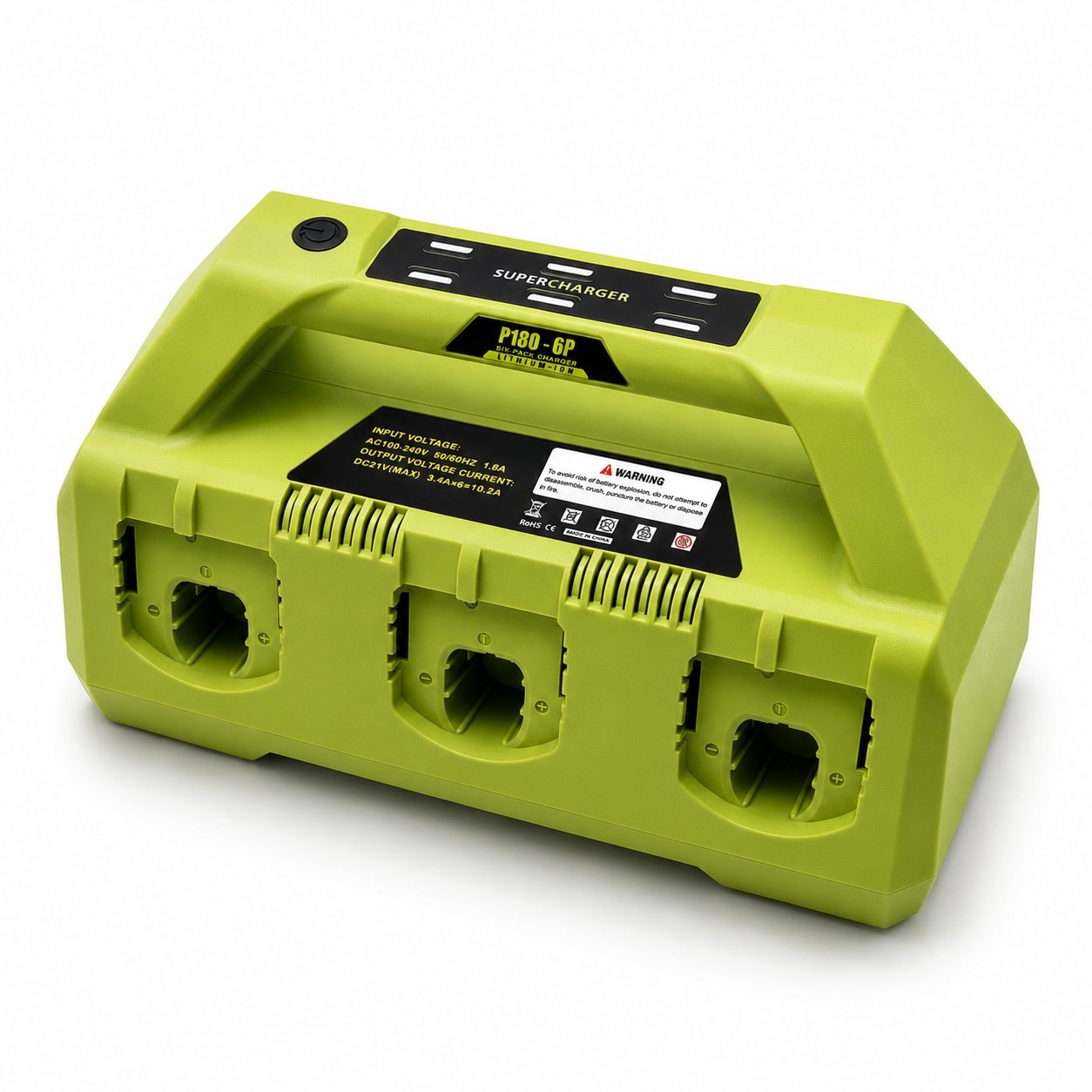 4A 6-Port Rapid Charging Station Compatible with Ryobi 18V P135 PCG005 P118 P117