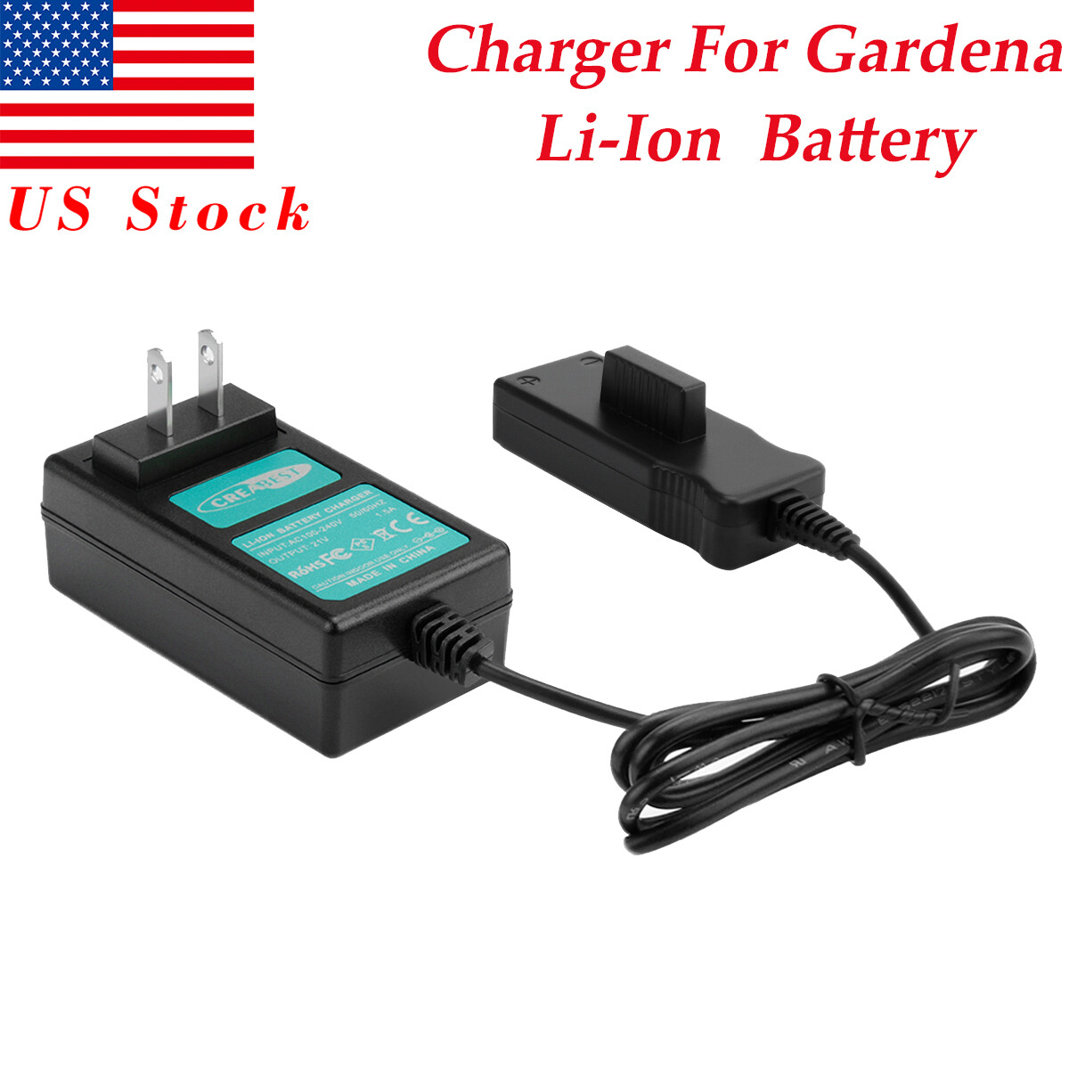 For Gardena EasyCut 48-Li 8878 9840-20 8835-U 8839 18V Li-ion Battery Charger