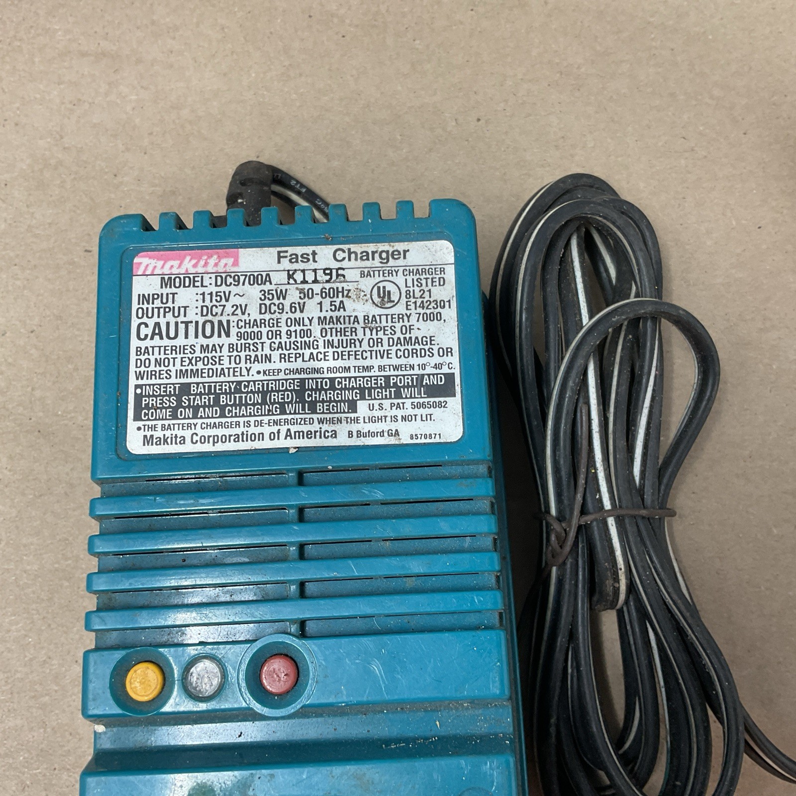 MAKITA DC9700A Fast Charger DC7.2V DC9.6V for 7000, 9000, 9100 & 9700 Batteries