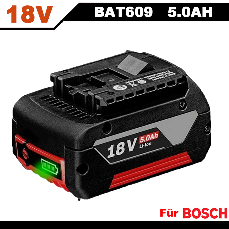 18V 5.0Ah BAT609 Lithium Rechargeable Battery for Bosch BAT609G BAT618 BAT618G