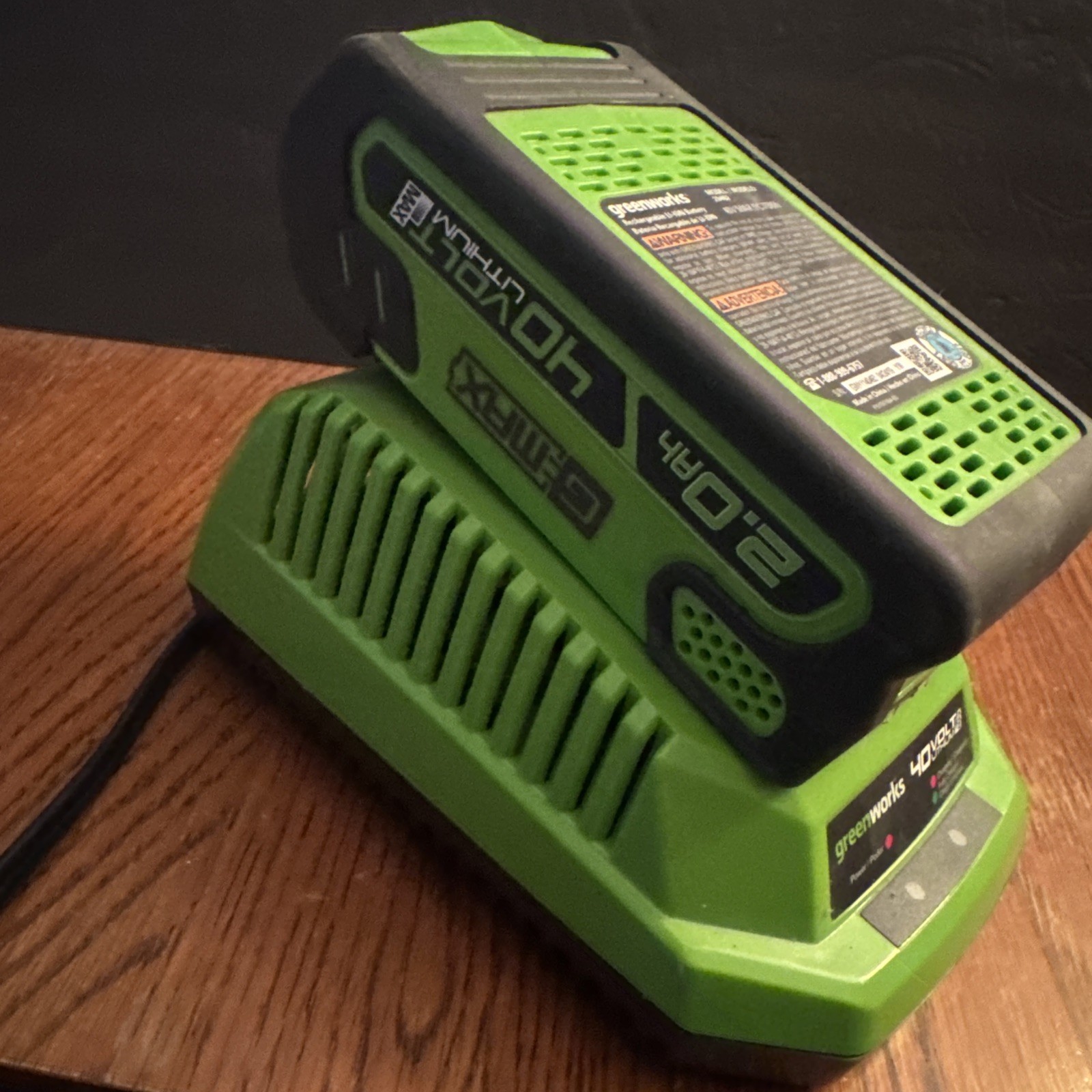 Greenworks 40 Volt OEM Battery And Charger Lithium Max Model 29482