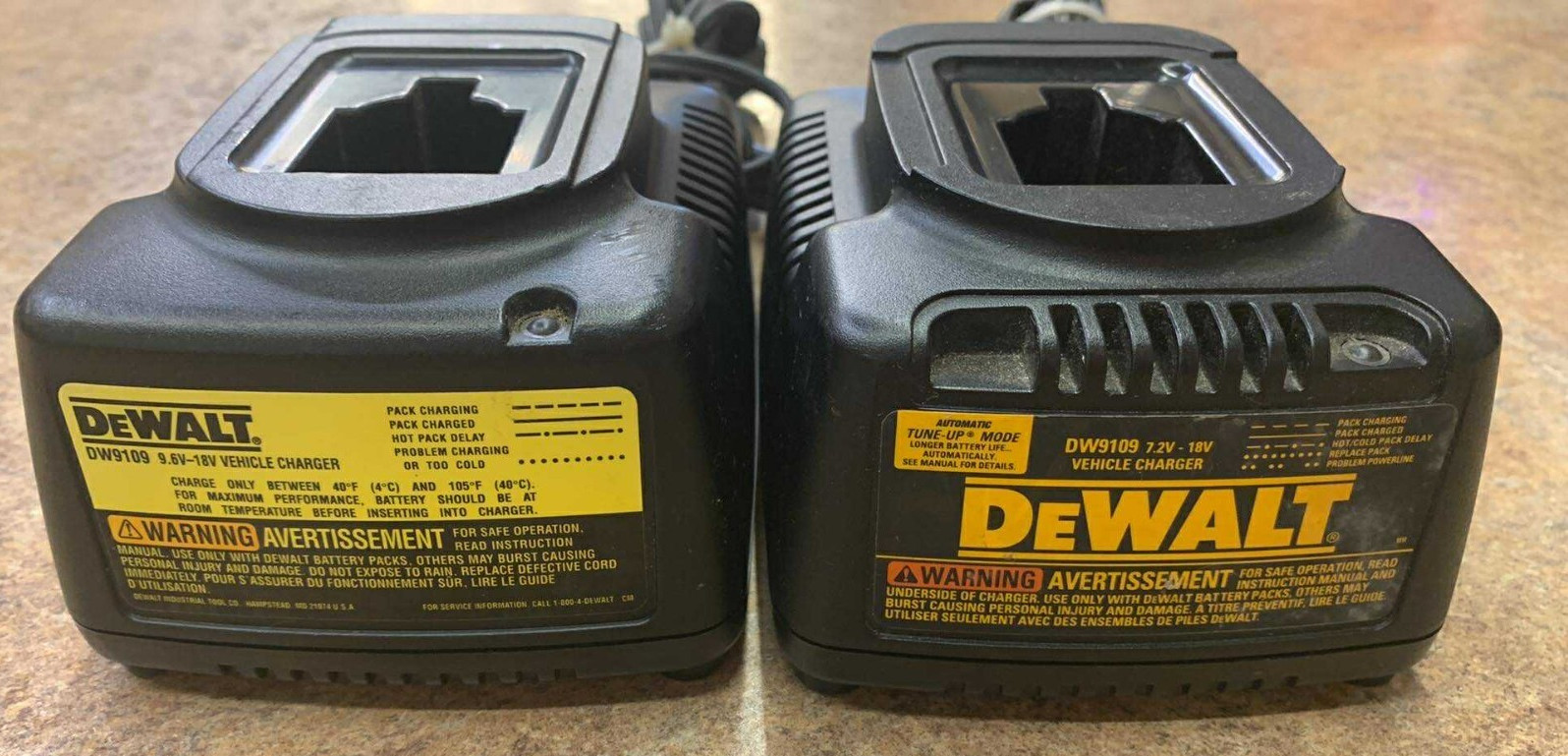 Dewalt DW9109 9.6V-18V Vehicle Charger 7.2V-18V Free Shipping *