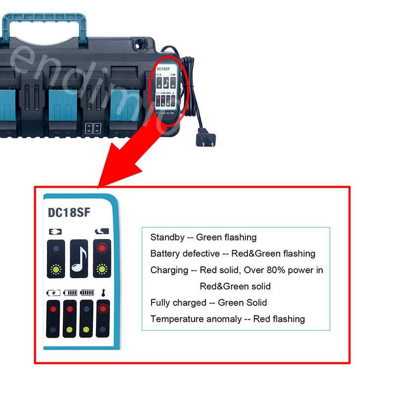 4-Slot Makita DC18SF 18V/14.4V Li-ion Battery Replace Fast Charger (4 PORT*3Ah)