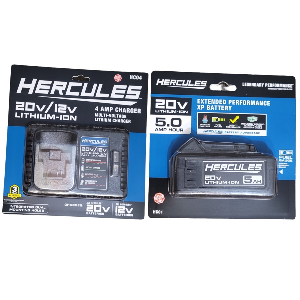 LITHIUM 20V 5 Ah Battery and 20V/12V HERCULES 4 AMP CHARGER MULTI-VOLTAGE