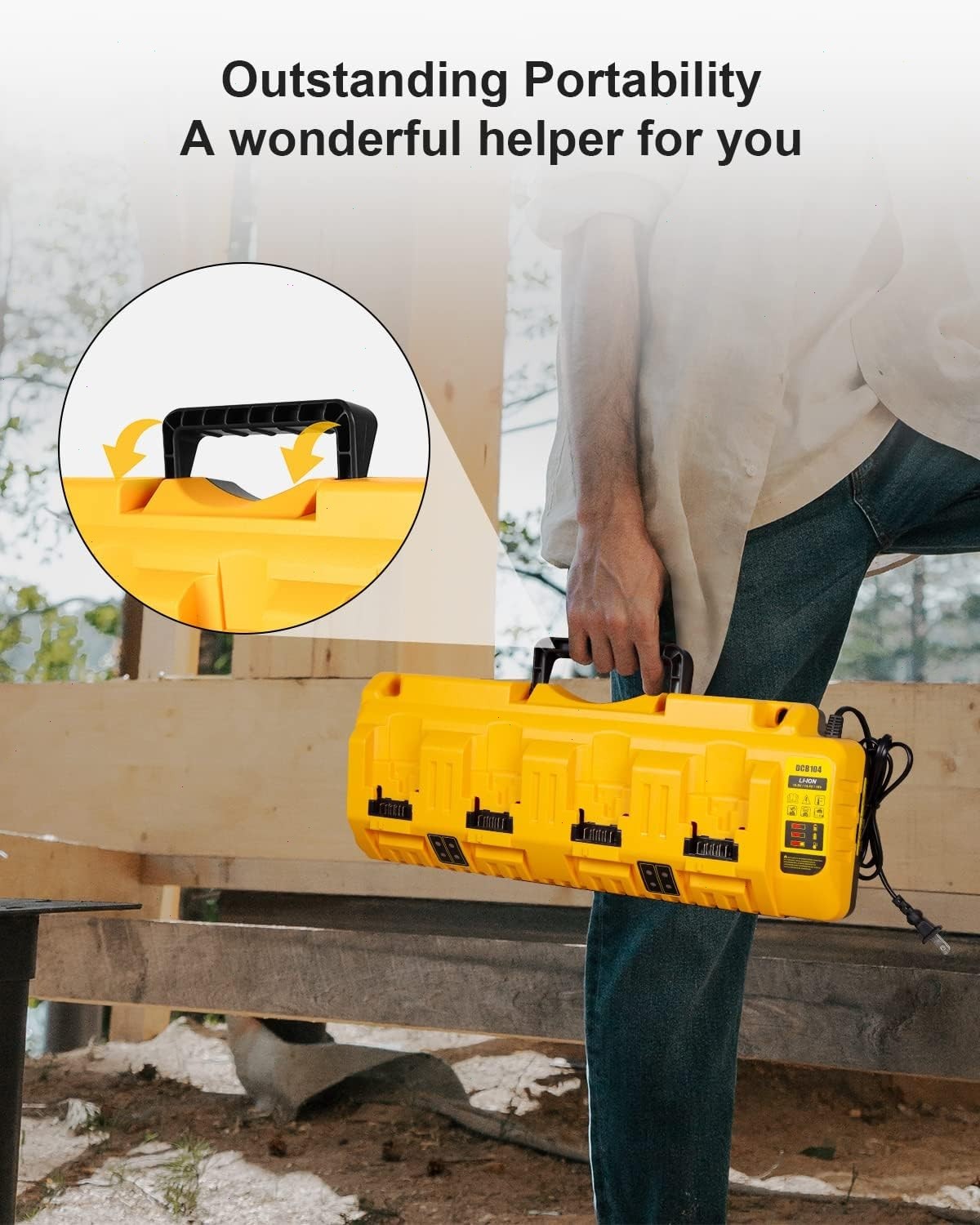 For DEWALT 12V/20V DCB104 4-Port Battery Charger Fast charger Lithium XR DCB205