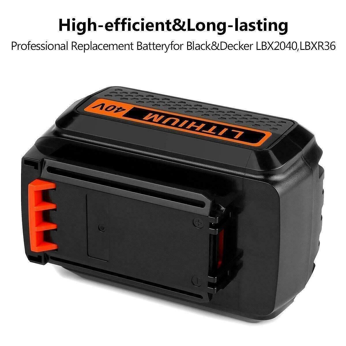 2Pack 4.0Ah Battery for Black and Decker 40V Max Lithium LBX2040 LBXR36 LSW36