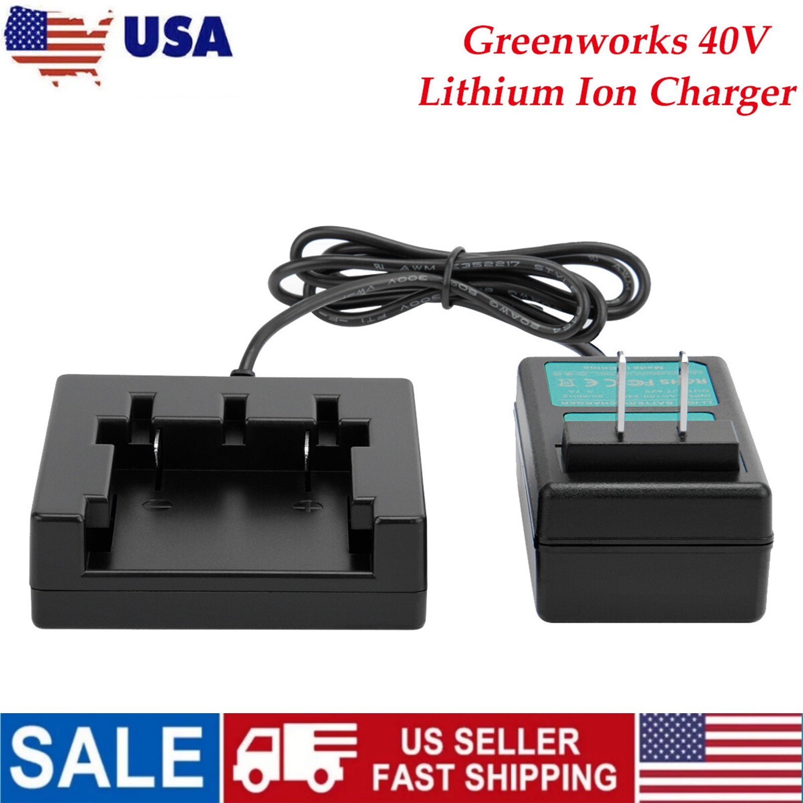 Charger for GreenWorks 40V G-MAX 29472 29462 29302 24252 24322 Li-ion Battery