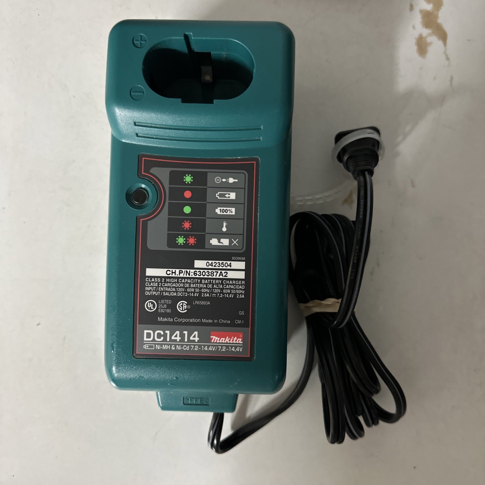 Genuine Makita Cordless Tools DC1414 7.2V~14.4V Ni-MH/Ni-CD Battery Charger 2.6A