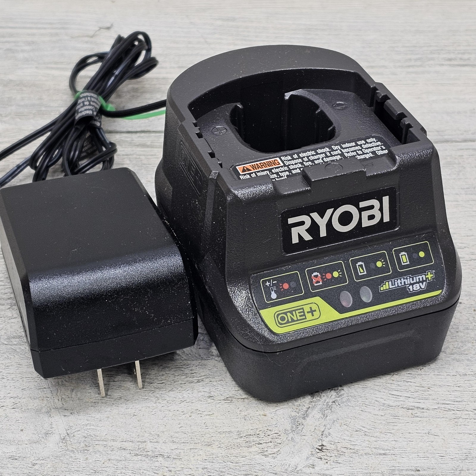 Ryobi P118B 18V ONE+ Lithium Battery Charger Base AC Power Adapter Black No Batt