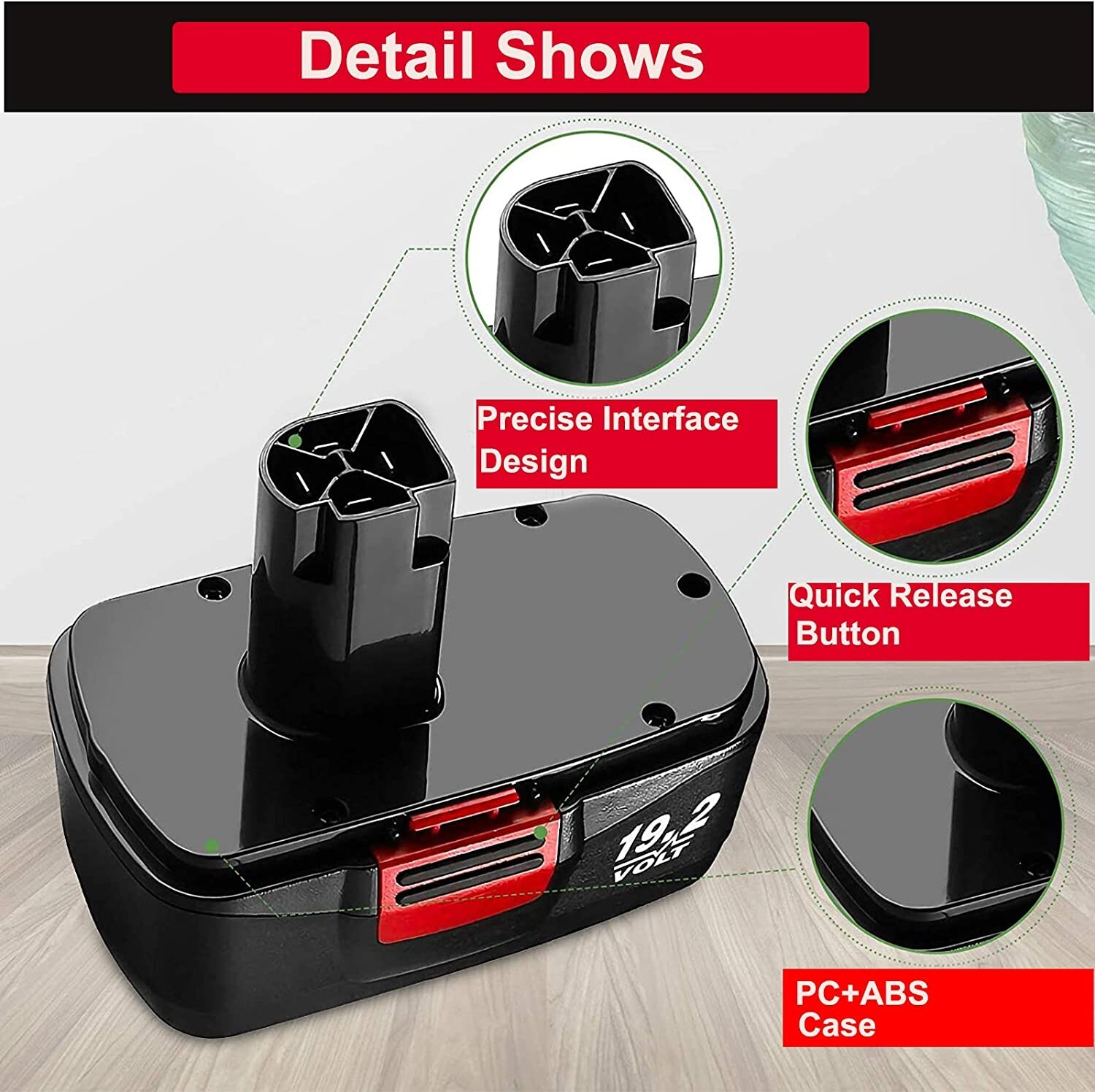for Craftsman 19.2 Volt 11375 Battery C3 DieHard 130279005 11376 130279003 4.8Ah