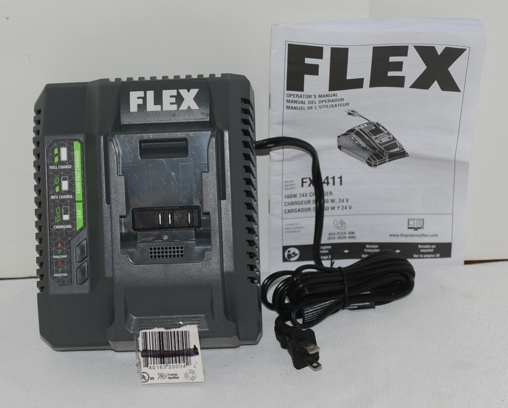 Flex FX0411 24V 160W Fast Charger Dual Fan Technology Battery Lock System